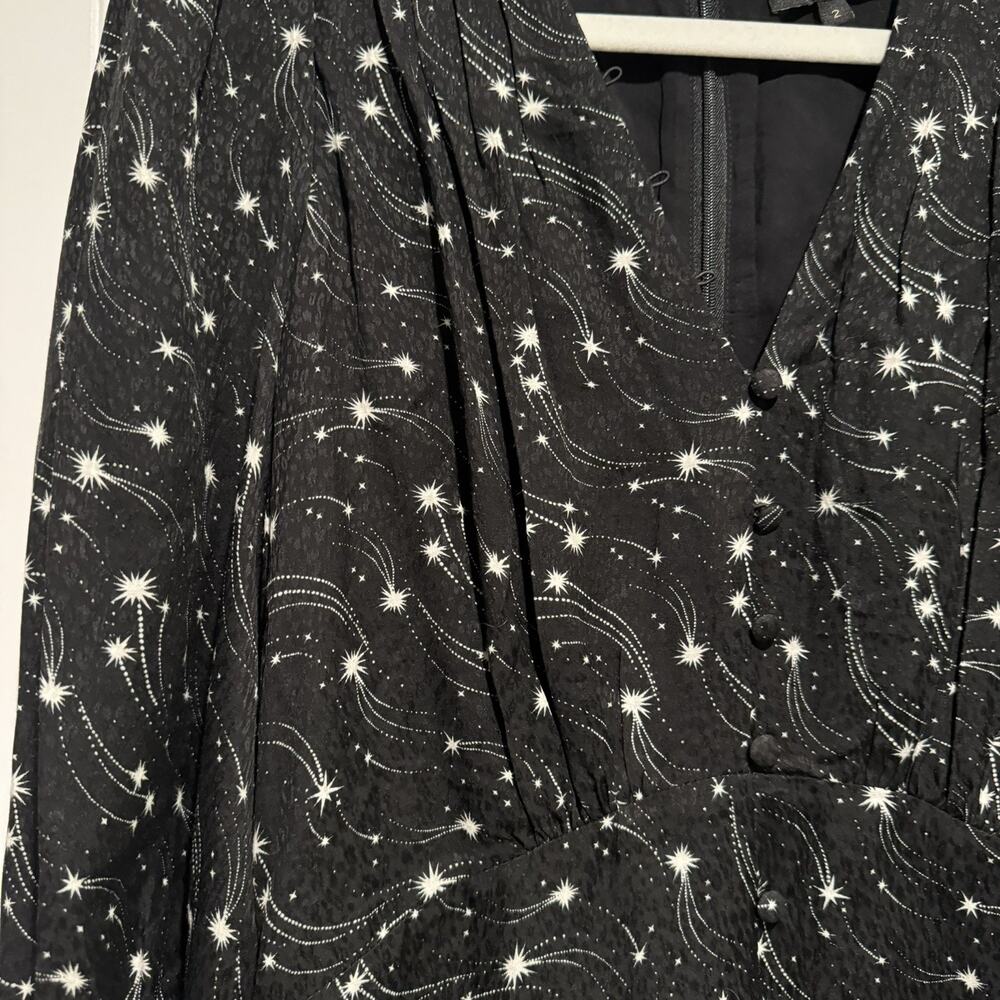 Ted Baker Gemmi Rouleau Celestial Star Print Dress Size 6 - Picture 3 of 8